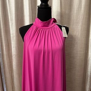 Halter neck fuschia dress